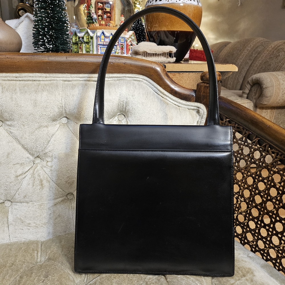 RARE Authentic Vintage Givenchy Black Shoulder Bag with Gold Accent - Picture 2 of 8
